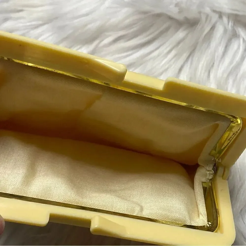 Vintage Plastic Closure Coin purse Yellow Small